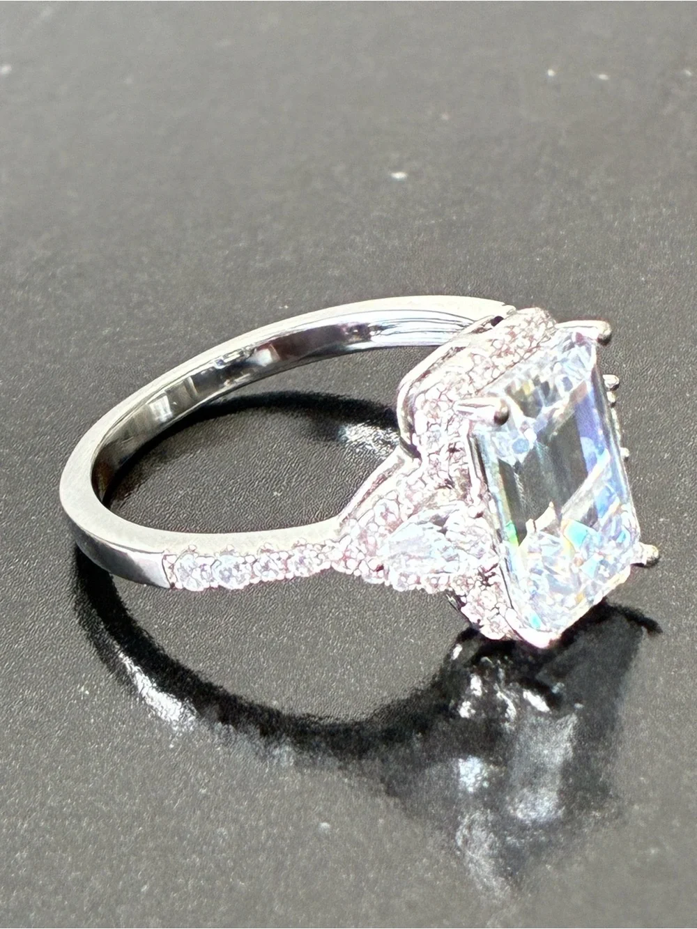 White Gold Plated Ring Sz 10